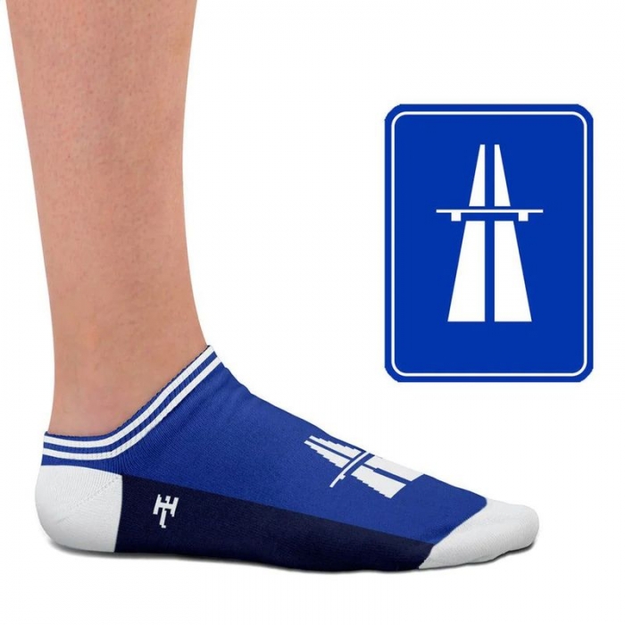 Socken im Design "Autobahn" - Sneaker / Kurz